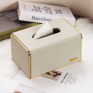 Paper Drawer Light Luxury Style Living Room Home Bedroom Bedside Table Style Small Fragrance Leather Tissue Box Ornaments