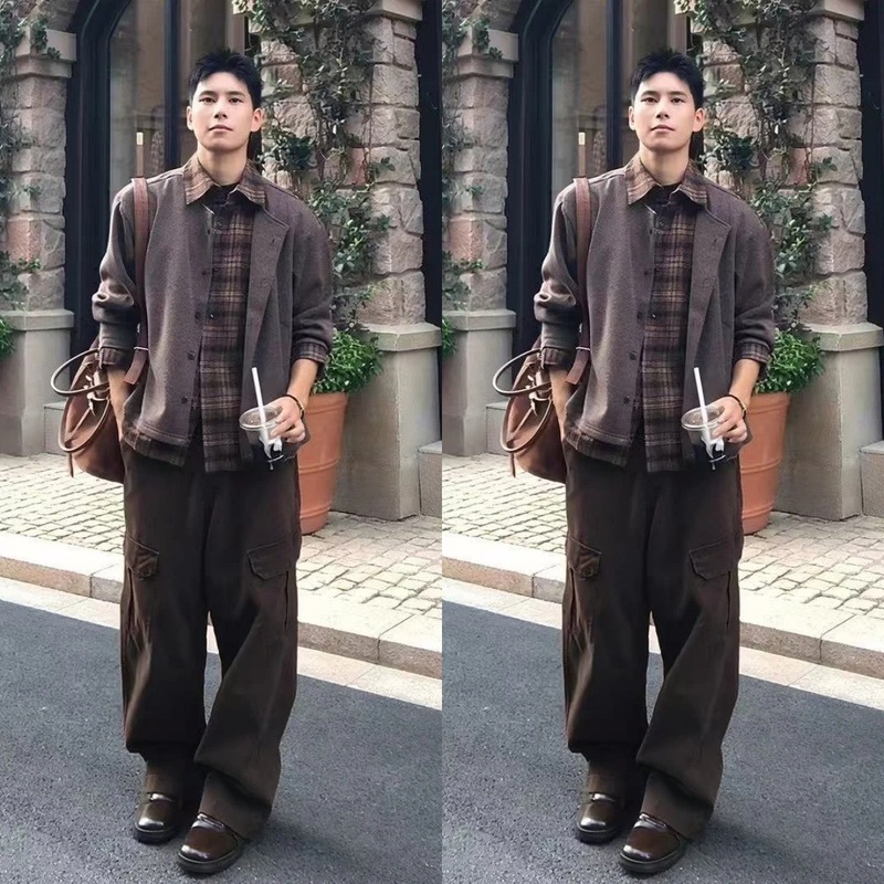 老钱风设计感时尚百搭潮流简约慵懒风男士轻奢痞帅高品质翻领衬衫|undefined