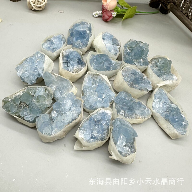 厂家批发天然水晶原石蓝水晶洞蓝晶天青石原石摆件家居摆件|undefined