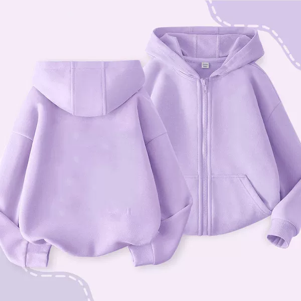 Purple thin sweatshirt with zipper