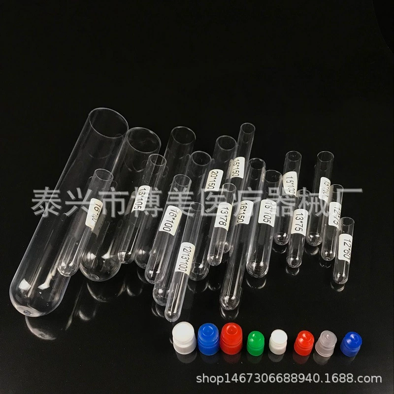 Пластиковая пробирка PS с наружным диаметром крышки 16*125 40*200 13*75 15*100 мм спецификации экспериментальной трубки завершены