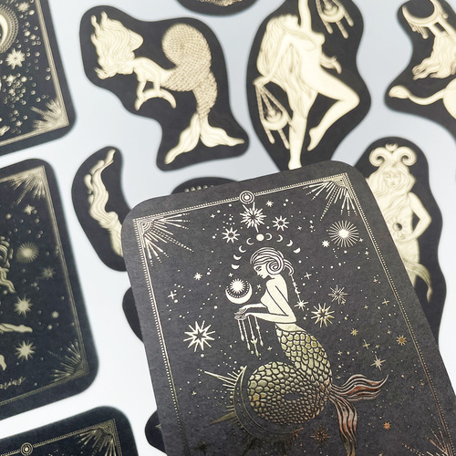 Cold stamping sticker bag handbag and paper hot stamping handbag sticker creative constellation girl sticker literary and artistic decoration material