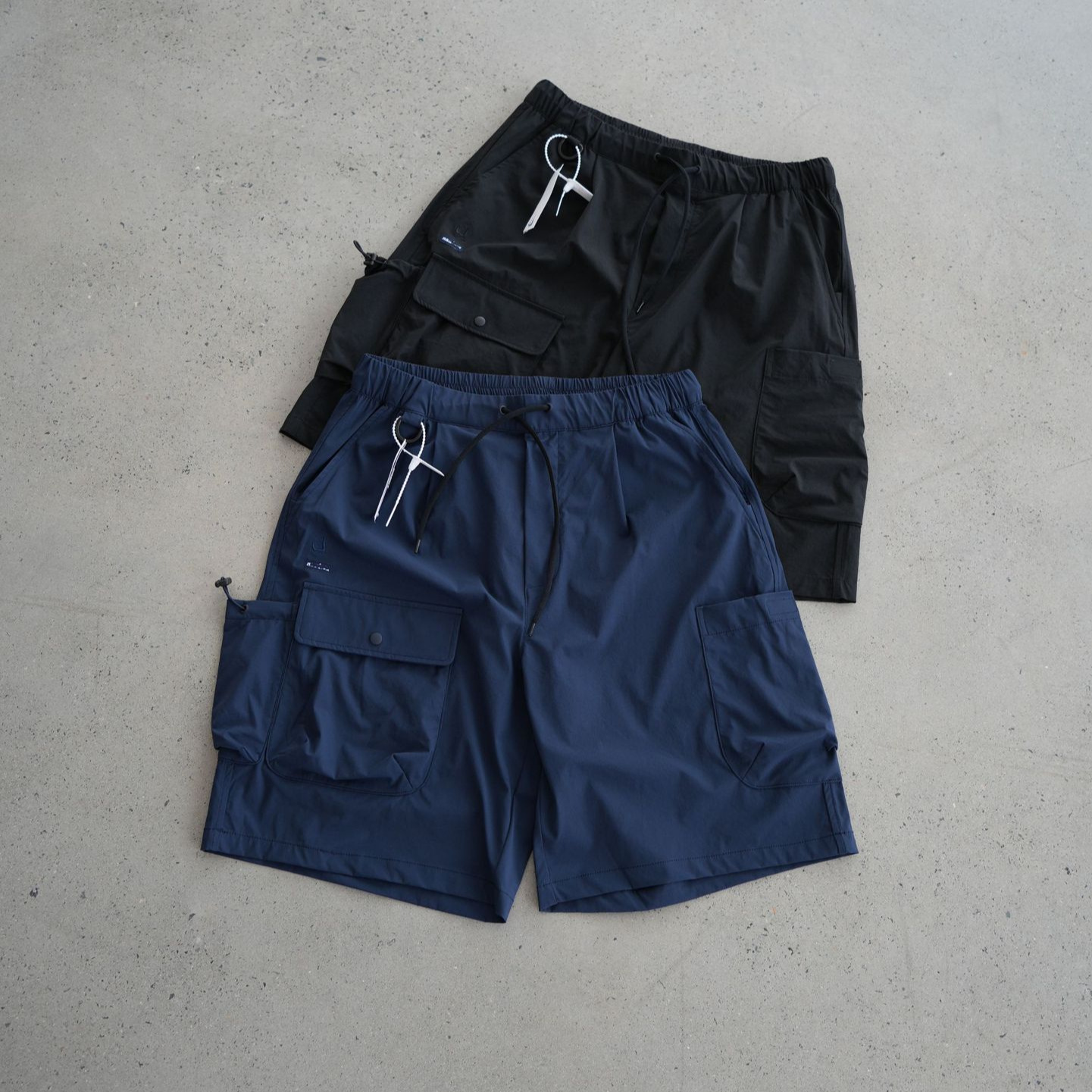 일본식 cityboy 스타일 NAU 홈 수 놓은 야외 포켓 드로스트링 낚시 반바지 남성용 느슨한 캐주얼 바지