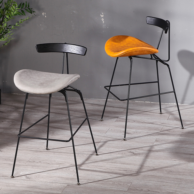 Modern Minimalist Bar High Chair Back Chair High Stool Industrial Style Iron Bar Chair Light Luxury Ant Chair
