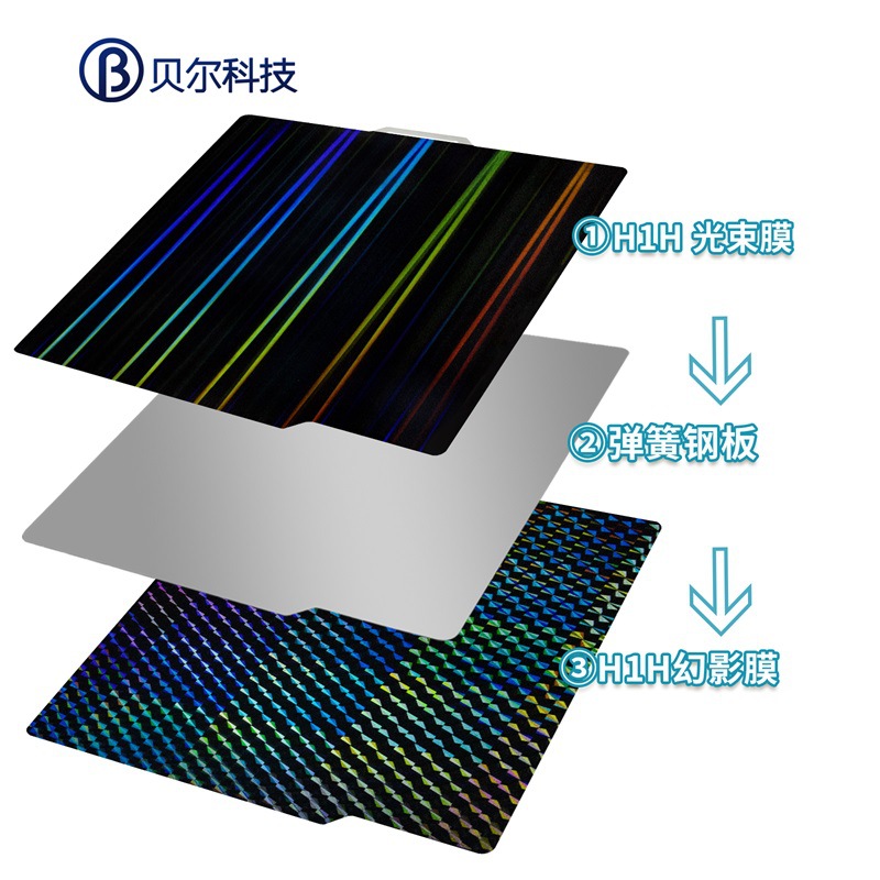 Placa de acero de resorte magnético de impresión de doble cara 3D con pulverización P1PX1C plataforma de cama caliente 257x 257mmPE hoja de bambú