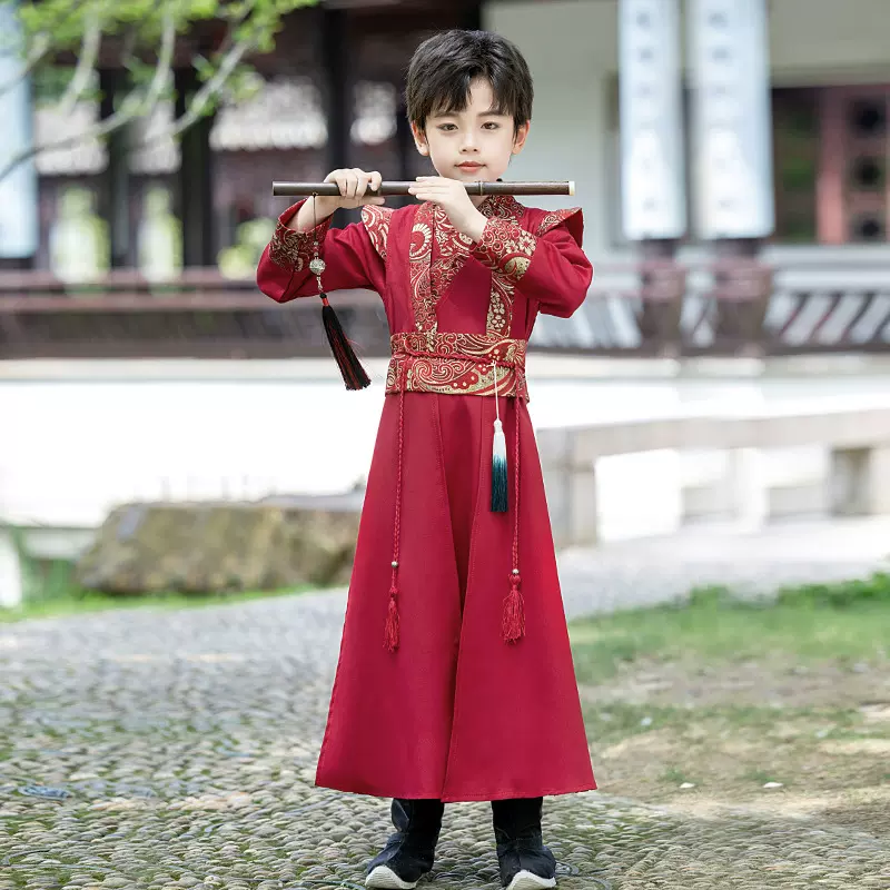 男童汉服中秋中国风古装少爷服儿童帅气公子服古风唐装国学演出服