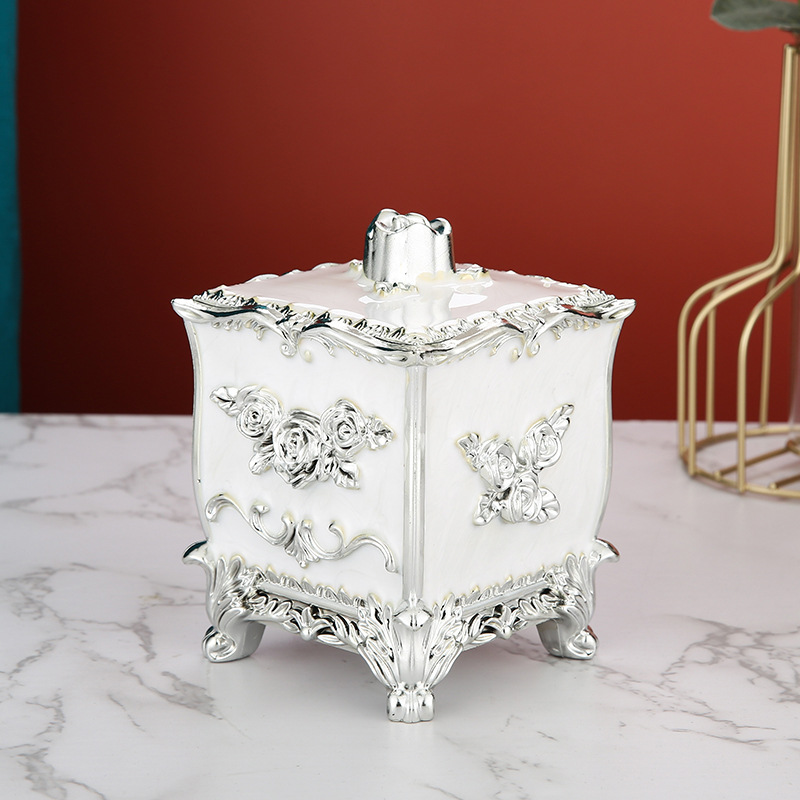 European-style toothpick box, home living room coffee table, light luxury cotton swab box, creative individual fashion trend hotel Instagram decoration
