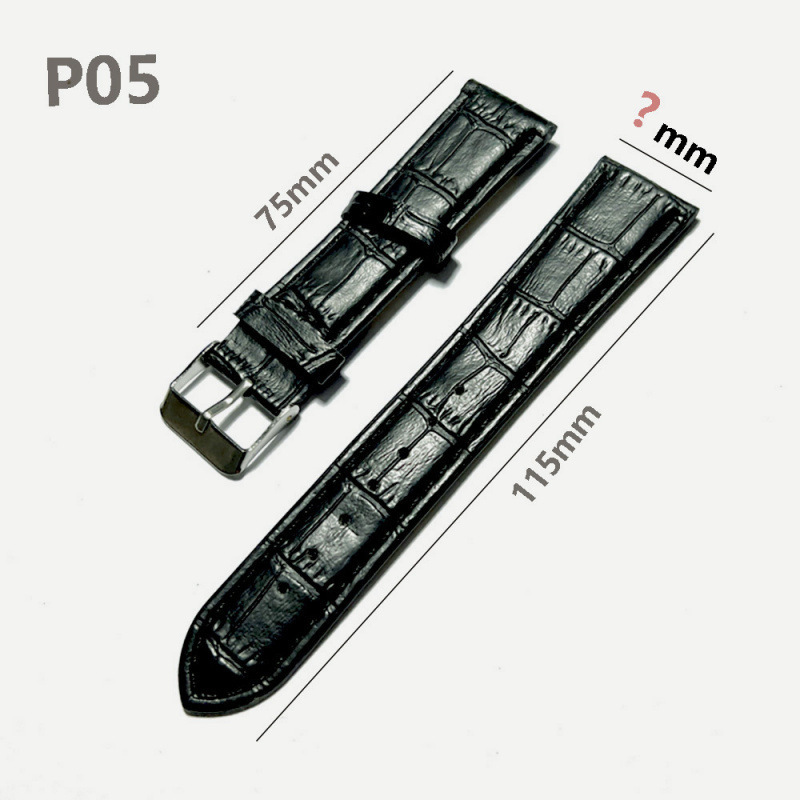 Ostrich Pattern Leather Watchbands Bracelet Black Brazalete con correa