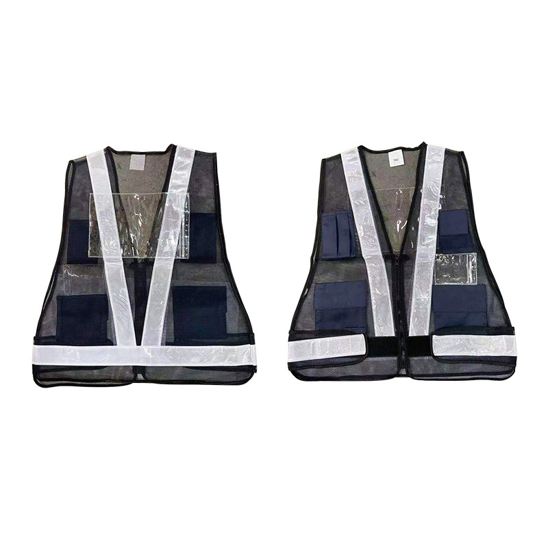 Cross-border multi-bolsillos tela de malla triangular chaleco reflectante V ciclismo ropa reflectante sitio de construcción protección de seguridad especial al aire libre