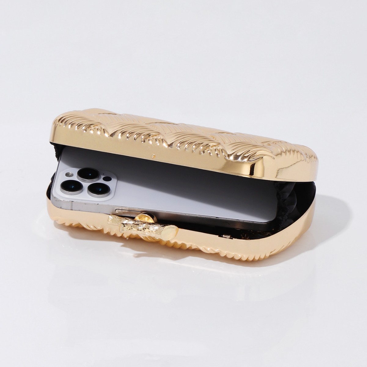 New Cross-Border Metal Woven Box Clutch, European And American Trendy Evening Bag For Parties And Formal Gowns - Thumbnail 4