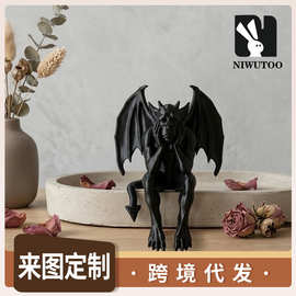 3D打印忧郁的魔鬼坐姿摆件工艺品哥特式暗黑恶魔桌面装饰品批发