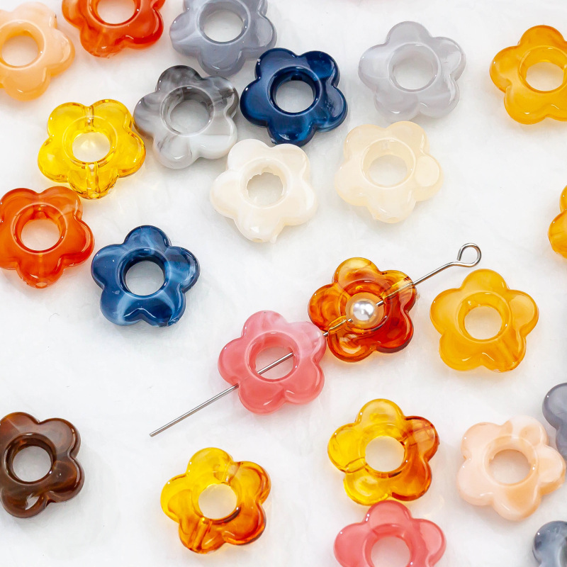 50 PCS/Package 14*14mm Hole 1~1.9mm Acrylic Flower DIY Jewelry Accessories Beads display picture 3