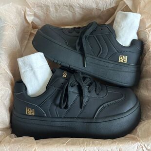 Maillard Black Heightening Thick-Soled Shoes for Women 2025 Spring New Versatile Sports Retro Thickeneded Moral Training Sneakers