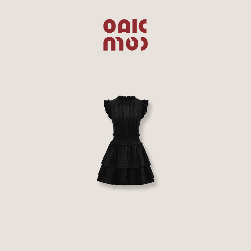 OAKMOO/ "海鸥的眷恋"学院风茶歇纯色修身软妹小飞袖衬衫连衣裙夏|undefined