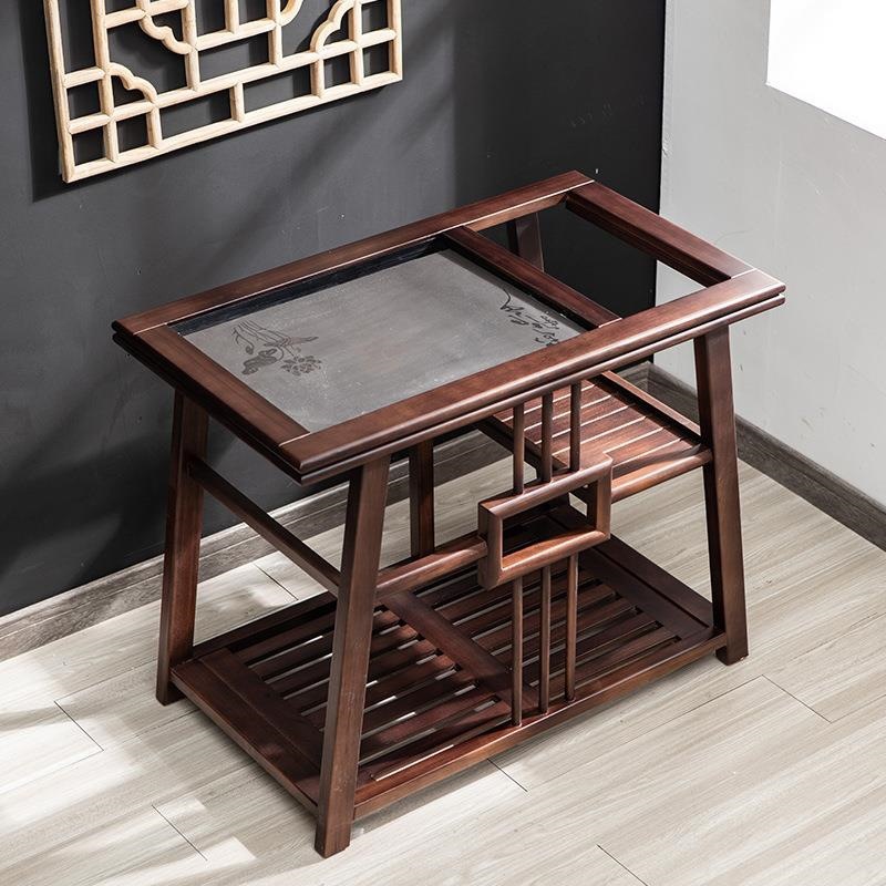 Carro de té de palo de rosa madera maciza ruedas móvil mesa de té hogar wujinshi mesa de té bandeja gabinete de té grande mesa de té de Kung Fu