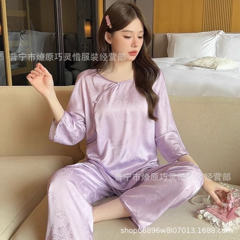 Pijama de verano nuevo hielo pantalones cortos de mangas cortas de dibujos animados KT gato coreano dormitorio de estudiantes ropa delgada set