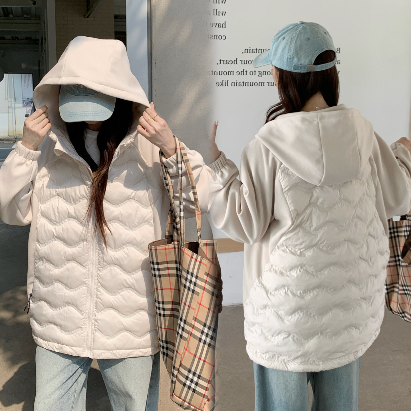 Invierno nuevo vestido de algodón empalmado mujer corto suelto delgado estilo coreano chaqueta de algodón de moda extranjera abrigo de algodón
