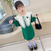 Woolen dress, girl's skirt, demi-season fashionable knitted dress girl's, children's clothing