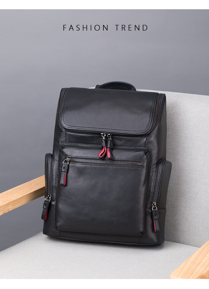 Ba lô nam da bò thật vân cá sấu, ngăn laptop 14 inch, kiểu công sở — 816 màu đen, 9197 màu đen, 9157 màu đen, 9196 màu đen chi tiết 11