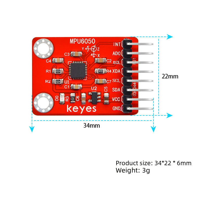 Arduino, датчик, модуль, электронный совместимый гироскоп