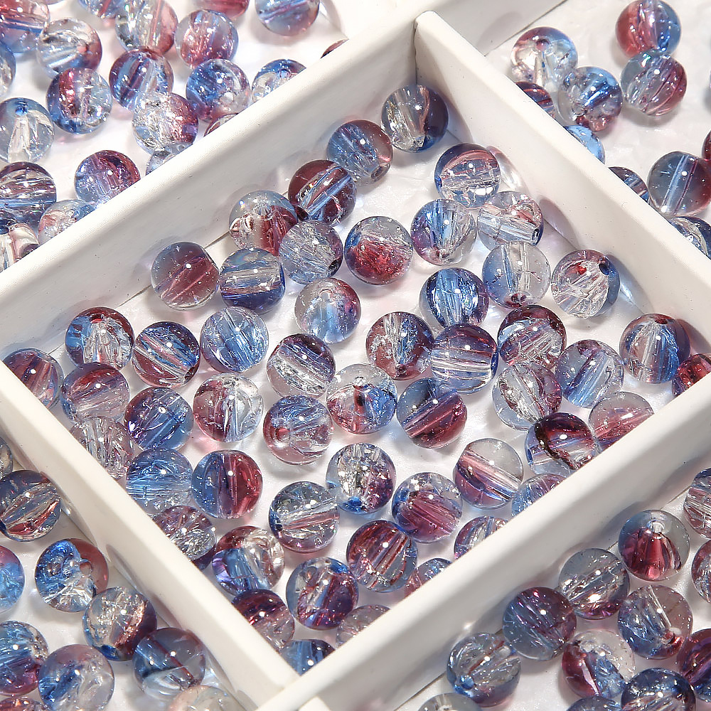 10 ミリメートル [ビッグフィッシュベゴニア] アイスクラック爆発ビーズガラスビーズ手作り diy ブレスレットビーズジュエリーアクセサリー素材