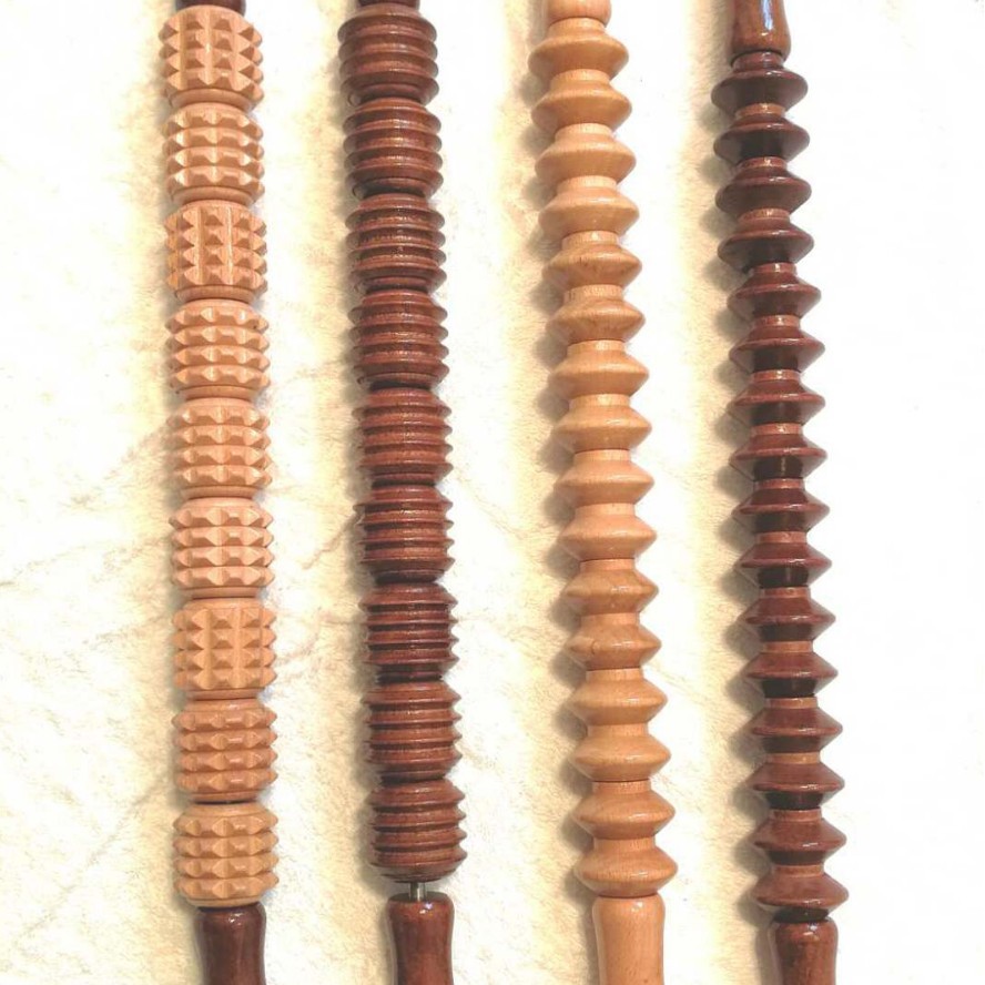 木制按摩棒木质按摩器按摩器榉木按摩滚轮腹部按摩轮肌肉放松经络