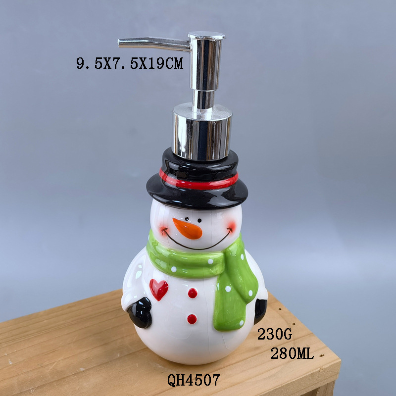 Botella de desinfectante de manos 3D hombre de pan de jengibre de cerámica para el baño en casa champú de alto valor gel de ducha prensa