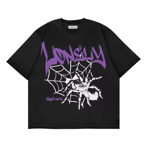 Cross-Border E-Commerce Y2K Harajuku Style T-Shirt Men Hip Hop Special Graphic Print Punk Short Sleeve Casual T-Shirt