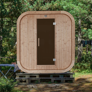 Outdoor Sauna Room Medium Size Cube Sauna Room Finland Carbonized Wood Sweat Steaming Room Outdoor for Multiple People Use