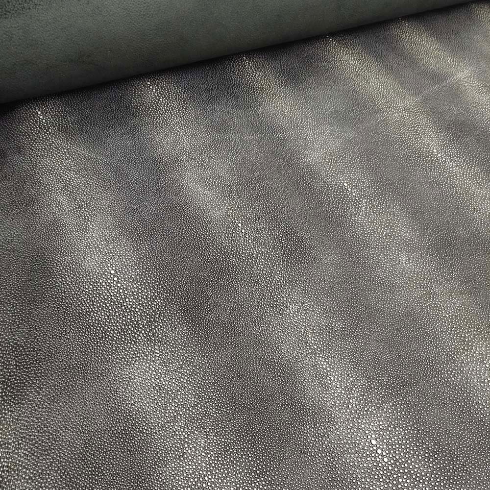 定制珍珠鱼牛皮双色篮球纹条纹头层牛皮箱包凹凸皮纹