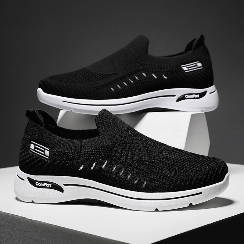Men's Popular Mesh Breathable Casual Dad Shoes with Soft Soles, Summer Slip-On Men's Shoes for Cross-Border Shipping