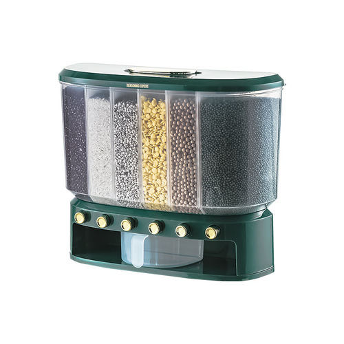 Simple home kitchen wall-mounted divided rice bucket moisture-proof and insect-proof divided grain storage bucket rice bucket plastic kitchen 10 kg