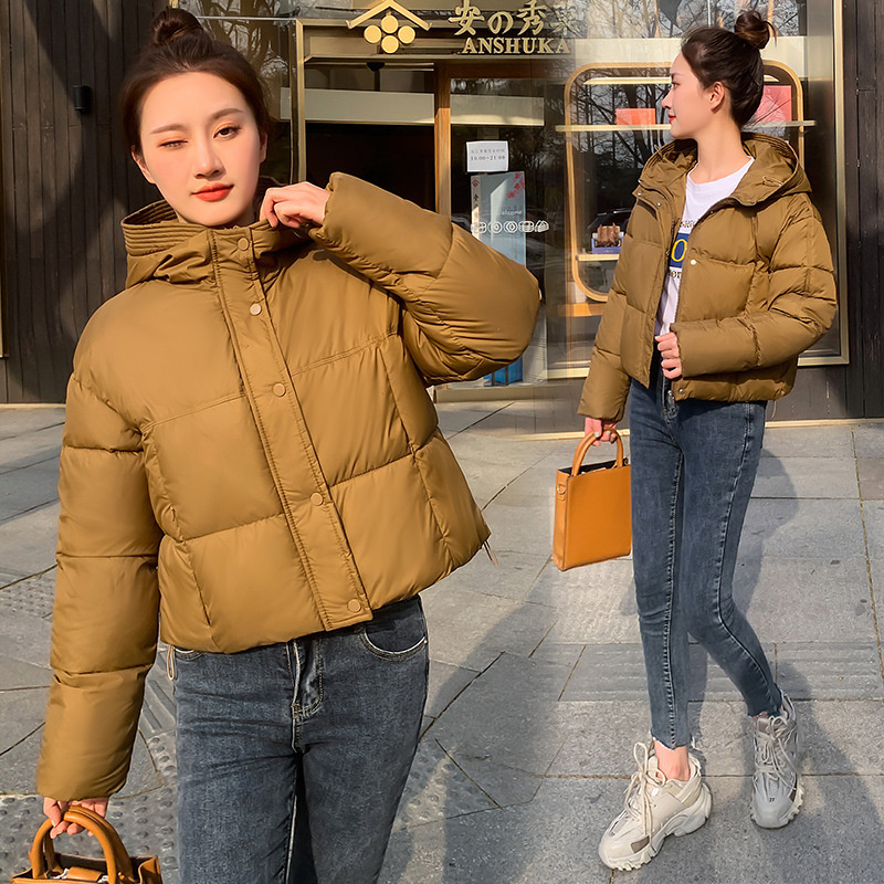 2023現物ダウン綿服女性の短い韓国版ゆるいins港風厚いパン服綿入れコート|undefined