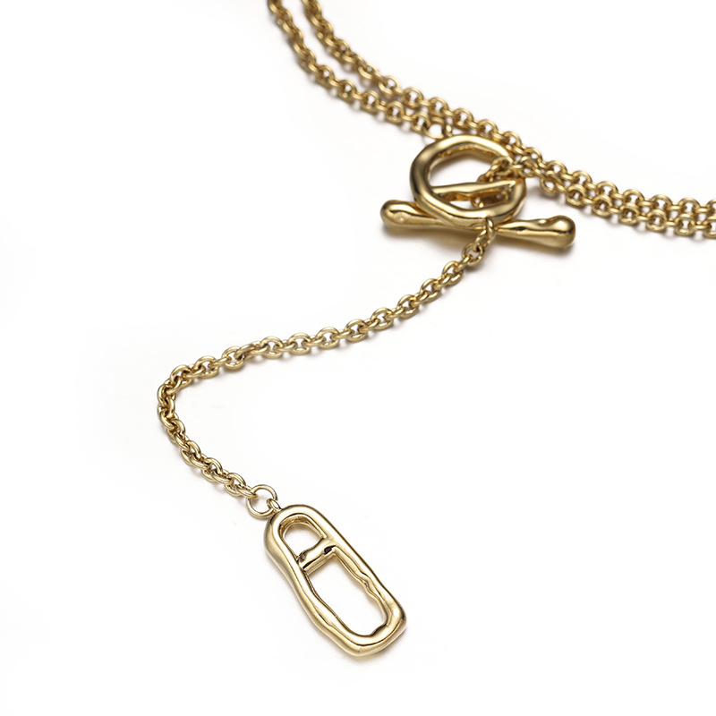 Long collier chaîne plaquée or avec fermoir ot pour automne_voghion.com