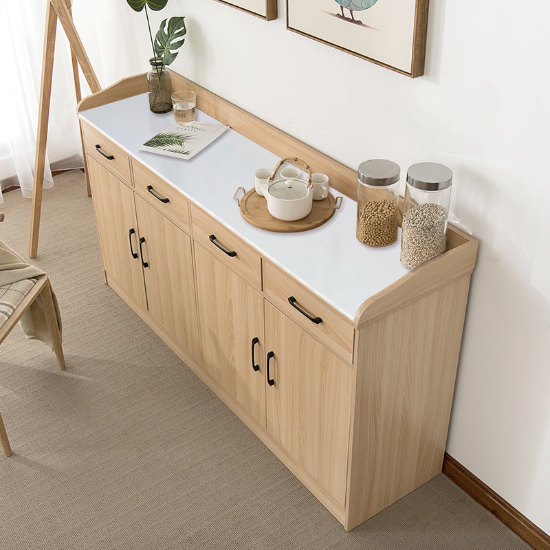 Moderno simple armario de comedor casero de almacenamiento de cocina armario de té de madera clara con cajón fábrica al por mayor