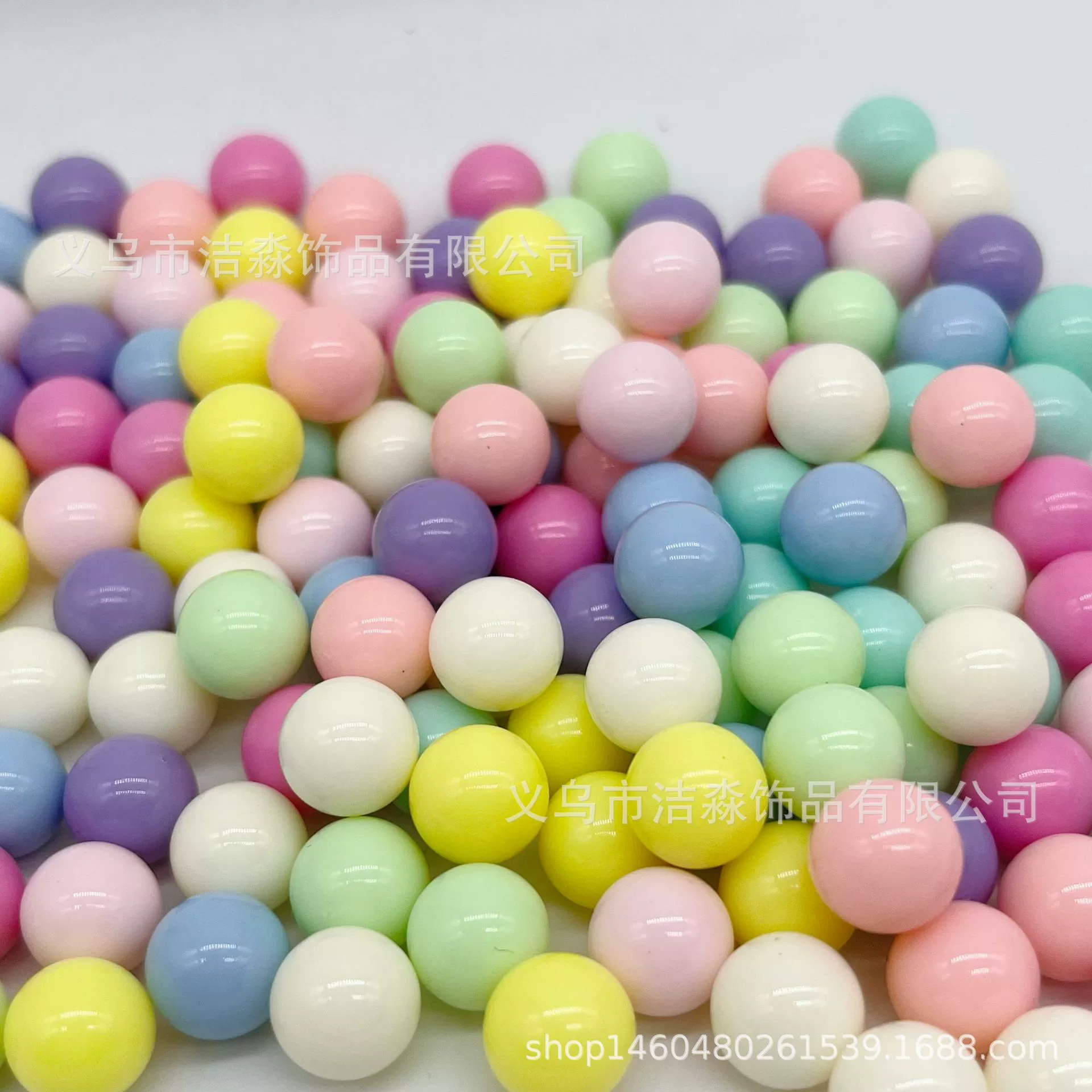 Color candy pearl perforated ballless round beads solid colorless real heart bead plastic acrylic color bead children's play