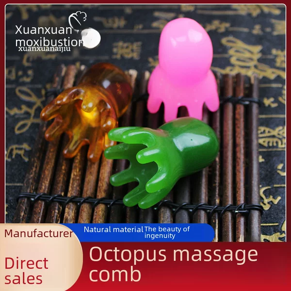 Resin octopus comb massage comb head dredge scalp meridian comb massage factory wholesale generation hair