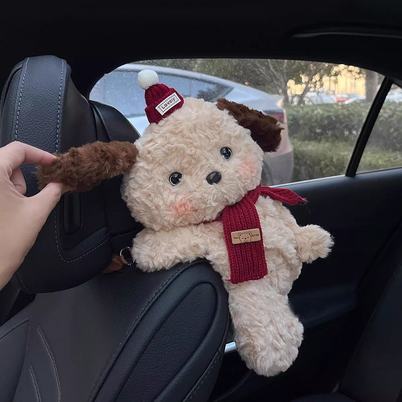 Car Tissue Box, Cute Doll Tissue Box, Car Tissue Hanging Bag, High-End Hanging Tissue Box for Girls in the Car