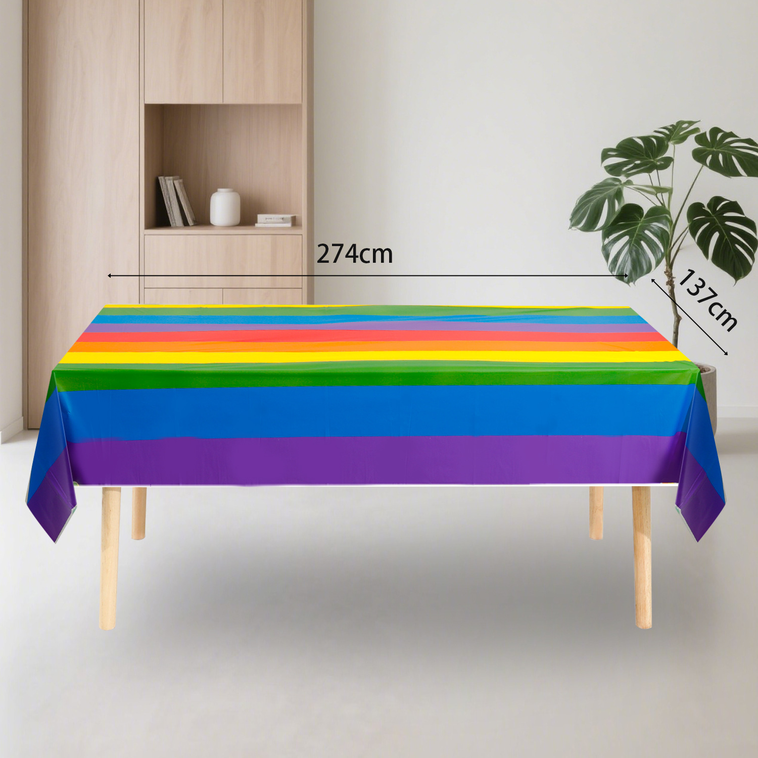 Amazon mantel desechable impresión engrosada embalaje independiente actividad de Mantel desechable partido Rainbow mantel