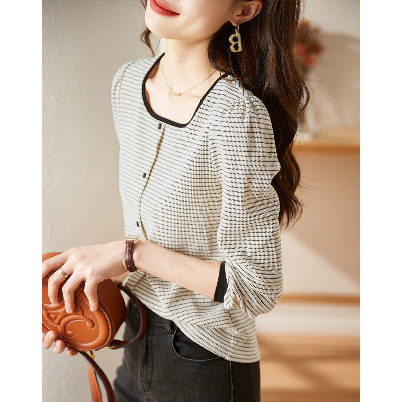 Knitted elastic autumn base long-sleeve for leisure, (Physicals)