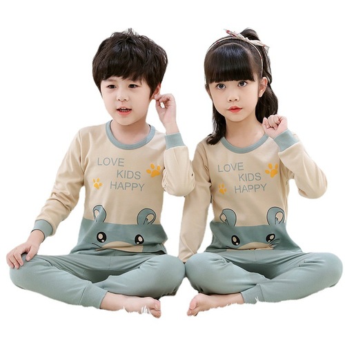 Children's autumn clothes and long pants set pure cotton medium and large children's cotton boys' thermal underwear boys' clothing girls' pajamas