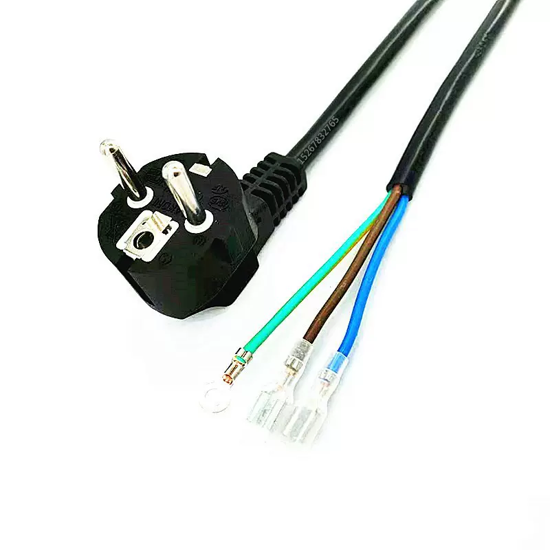 欧式插头电源线欧标美发器电源线三芯欧规插头线