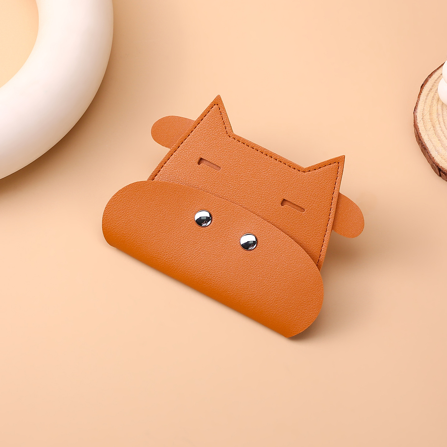 Cuero creativo japonés delgado bolso de moneda de plata lindo cartón de dibujos animados bolsa de tarjetas de vaca cubierta de tarjetas de chicas bolso de cambio portátil pequeño