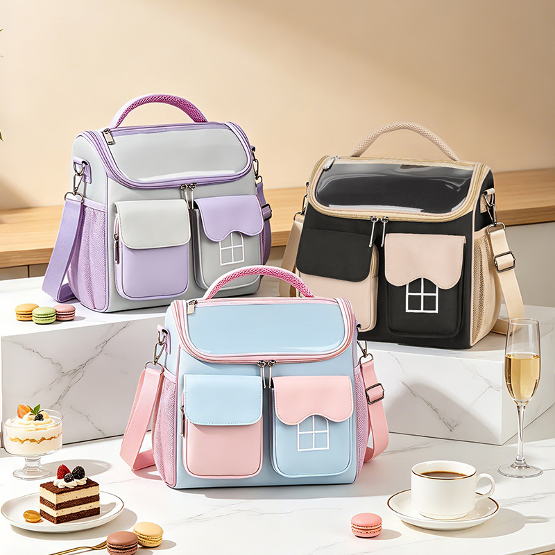 Highly stylish lunch bag, insulated lunch box bag, large capacity, suitable for students and office workers, new cross-border commuter lunch bag
