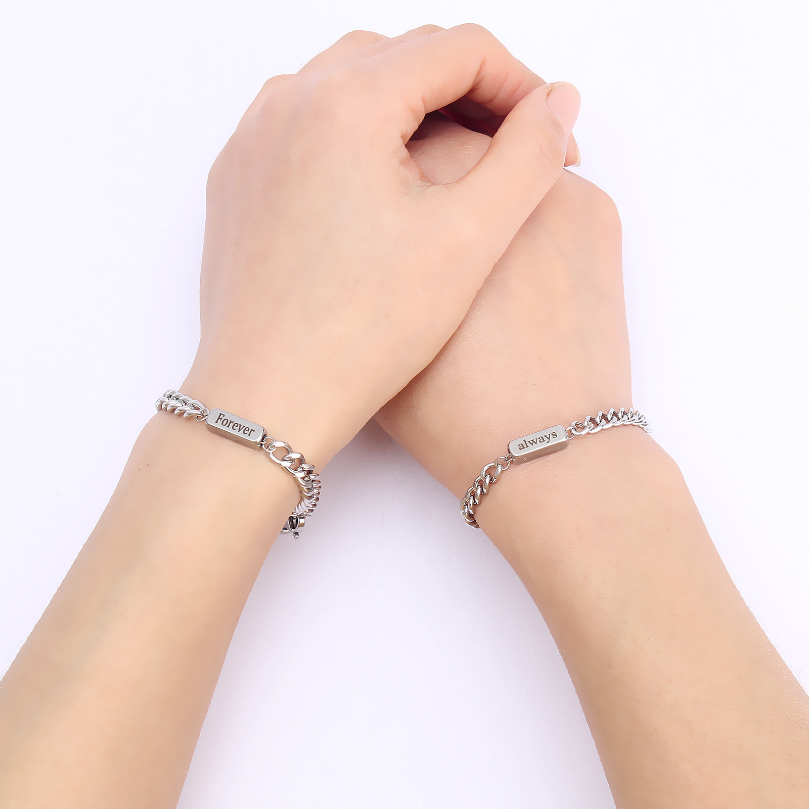 Letter Casual Simple Style 304 Stainless Steel Bracelets In Bulk display picture 22