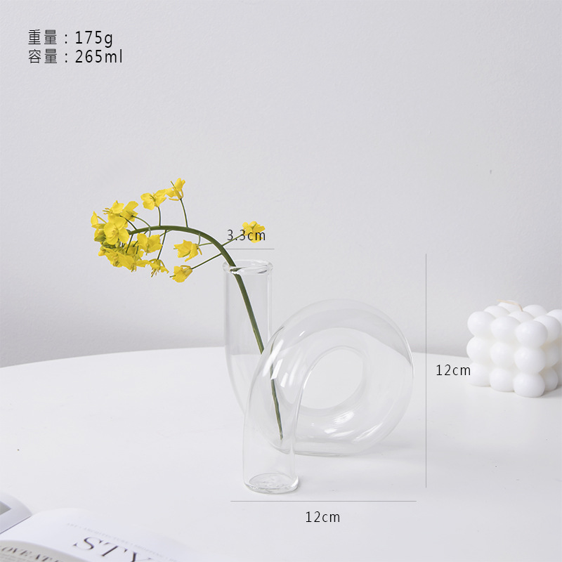 Flores de vidrio de forma diferente de color ornamentos de estilo nórdico irregular arreglos florales creativos para el hogar ornamentos de flor de sala de estar