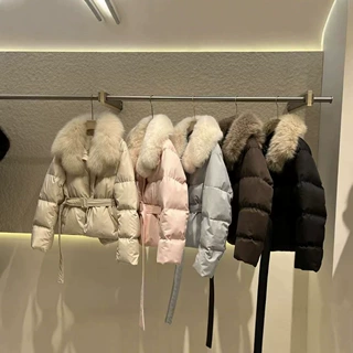 冬季新款大毛领棉服女收腰显瘦短款款加厚保暖棉衣外套韩版时尚潮