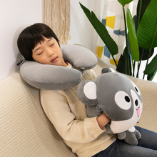 新款U型枕手暖套裝可愛車載旅游靠枕抱枕創意學生午休枕 毛絨玩具