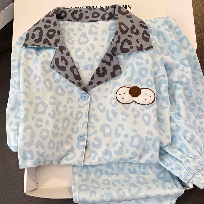 2026 new leopard print cool cat pure cotton pajamas for women, long-sleeved loungewear for spring and autumn, all-cotton casual wear suitable for summer, can be worn outside 2026 new leopard print cool cat pure cotton pajamas for women, long-sleeved loungewear for spring and autumn, all-cotton casual wear suitable for summer, can be worn outside