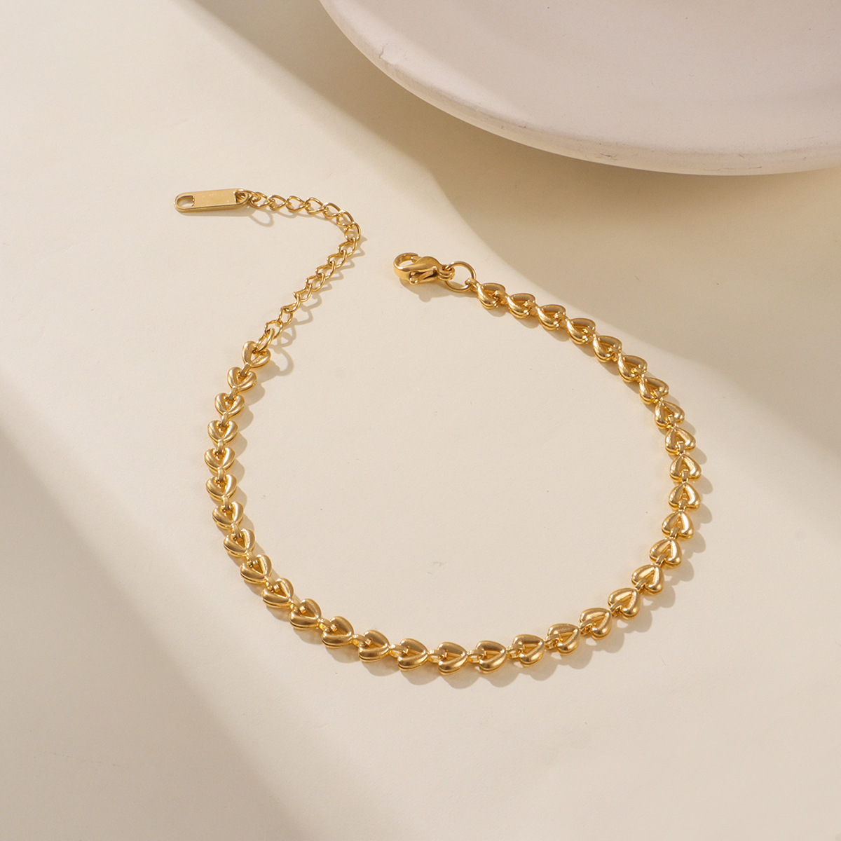 6g Weight Jewelry Set Classification 1 Piece Quantity Daily Occasion 304 Stainless Steel Material Heart Shape, Solid Color Pattern Women's Gender Chain Design Elegant Style Wholesale Jewelry Elegant Heart Shape Solid Color 304 Stainless Steel Chain Jewelry Set 无